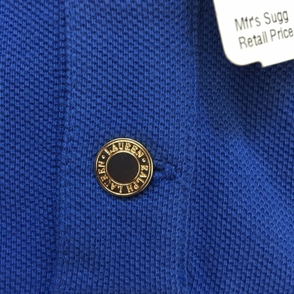 RALPH Lauren 100% Cotton Polo Shirt Top Royal Crest Women Y2K NOS - Picture 4 of 10